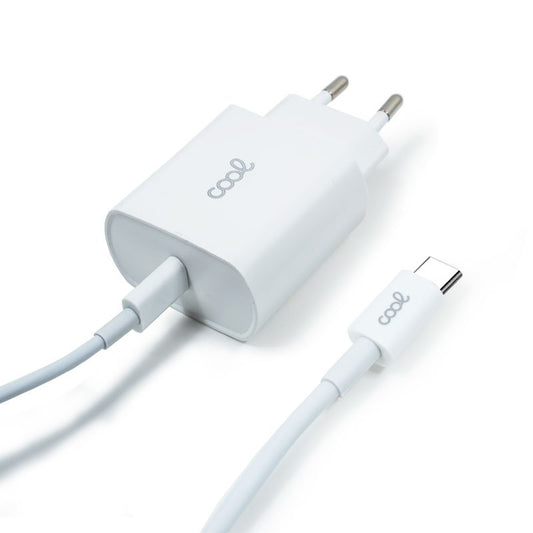 Cargador Red COOL Entrada TIPO-C PD + Cable Tipo C 1,2 metros (20W)