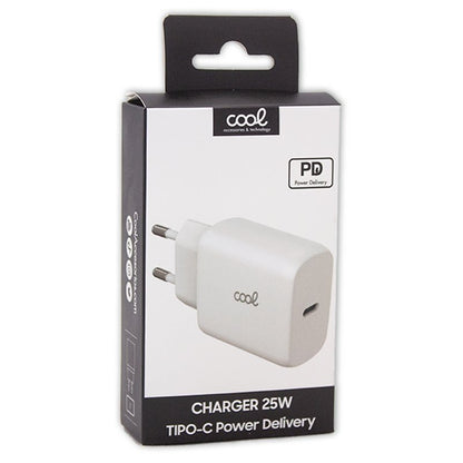 Carregador universal rápido adaptável (PD) tipo C COOL (25 W) branco