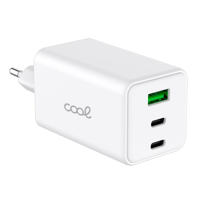 Cargador Red Universal Ultra Fast PD Port x3 (2x Tipo-C + 1x USB) COOL 100W GaN Blanco