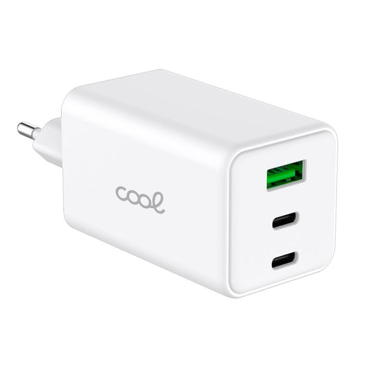 Cargador Red Universal Ultra Fast PD Port x3 (2x Tipo-C + 1x USB) COOL 100W GaN Blanco