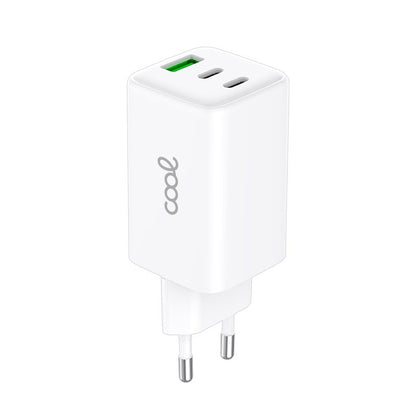 Cargador Red Universal Ultra Fast PD Port x3 (2x Tipo-C + 1x USB) COOL (65W) GaN Blanco