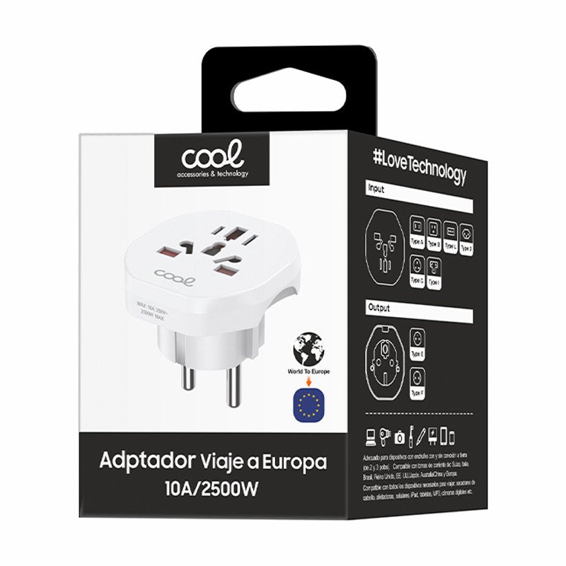 Adaptador internacional de carregador universal (do mundo para a Europa) COOL