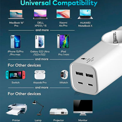 Carregador universal multiportas COOL 65 W (5 portas de alimentação) branco