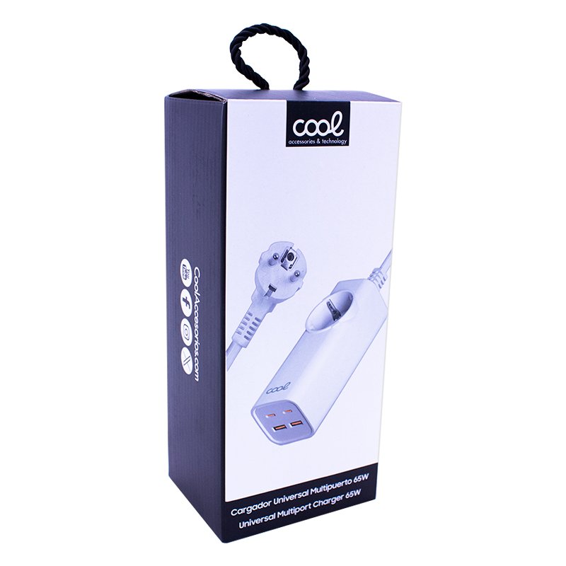 Carregador universal multiportas COOL 65 W (5 portas de alimentação) branco