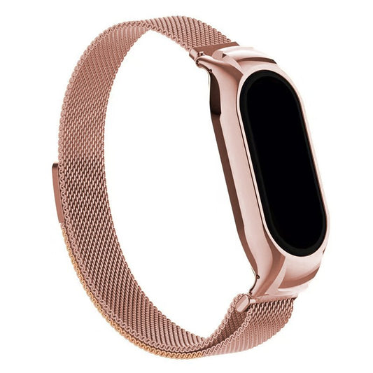 Cool Pulseira para Xiaomi Mi Band 5 / 6 / 7 / Amazfit Band 5 Metal Rosa Dourado