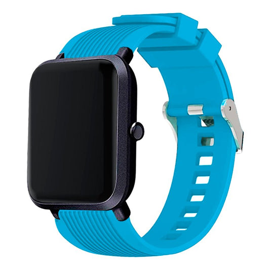 Pulseira Universal 20mm Amazfit Bip / GTS / Bip Lite / Huawei / Samsung / COOL Borracha Azul Claro