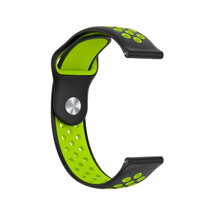 Pulseira Universal 22mm Amazfit GTR / Stratos / Huawei / Samsung / COOL Borracha Preta-Verde