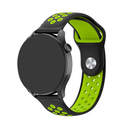 Pulseira Universal 22mm Amazfit GTR / Stratos / Huawei / Samsung / COOL Borracha Preta-Verde
