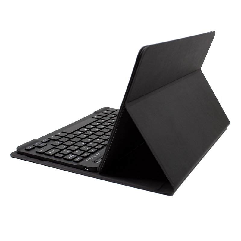 Capa para e-book/tablet COOL de 9 a 10,5 polegadas em pele sintética preta lisa com teclado Bluetooth (espanhol)
