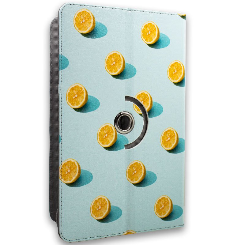 Capa universal para e-book/tablet COOL de 9,7 a 11 polegadas em pele sintética, cor limão (ecrã panorâmico)