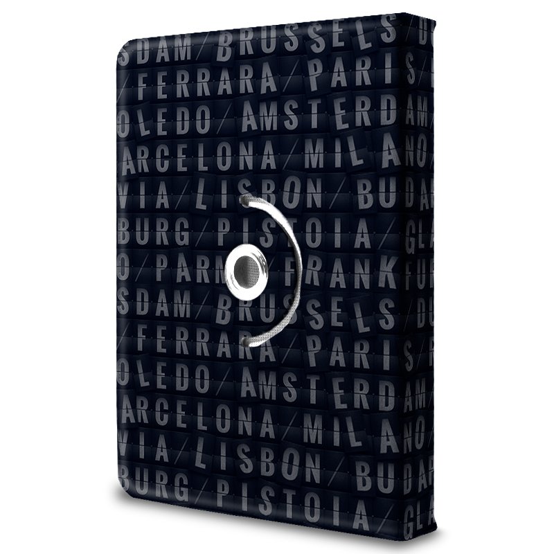 Capa universal para tablet e-book COOL de 9,7 a 11 polegadas com desenhos de cidades (quadrada)