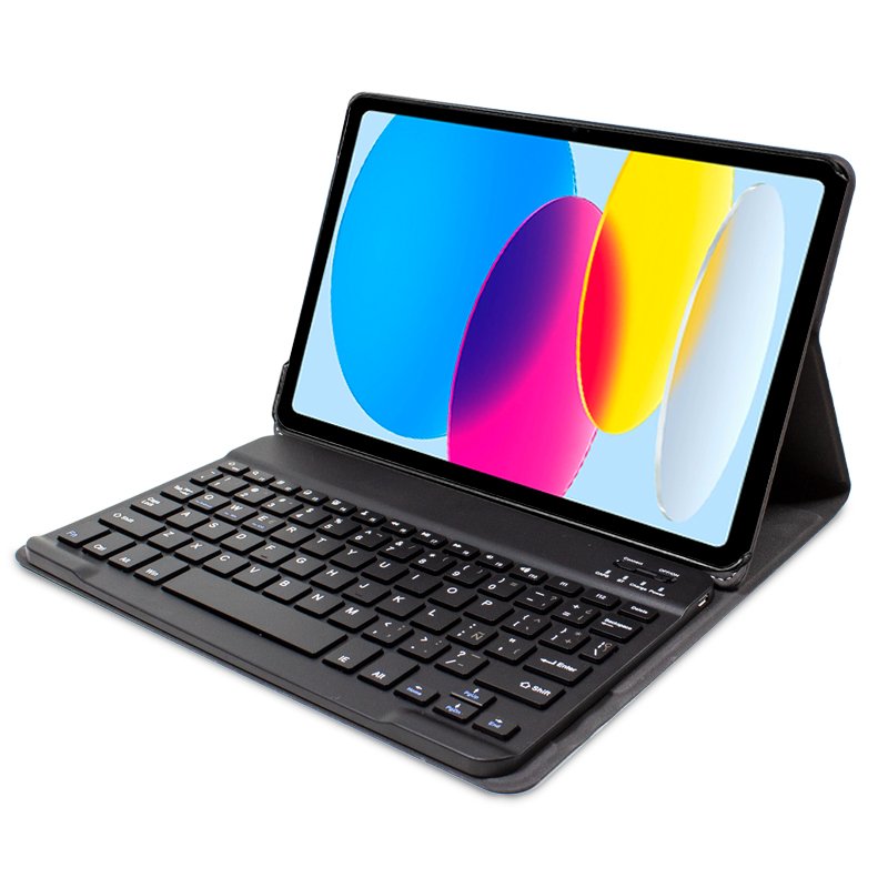 Funda COOL para iPad (2022 / 2024) 10.9 (10 Gen.) / iPad 11 2025 (A16) Teclado Bluetooth Polipiel Negro