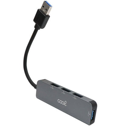 Hub USB Universal COOL 4 Portas USB (2.0 / 3.0) Cinza Alumínio