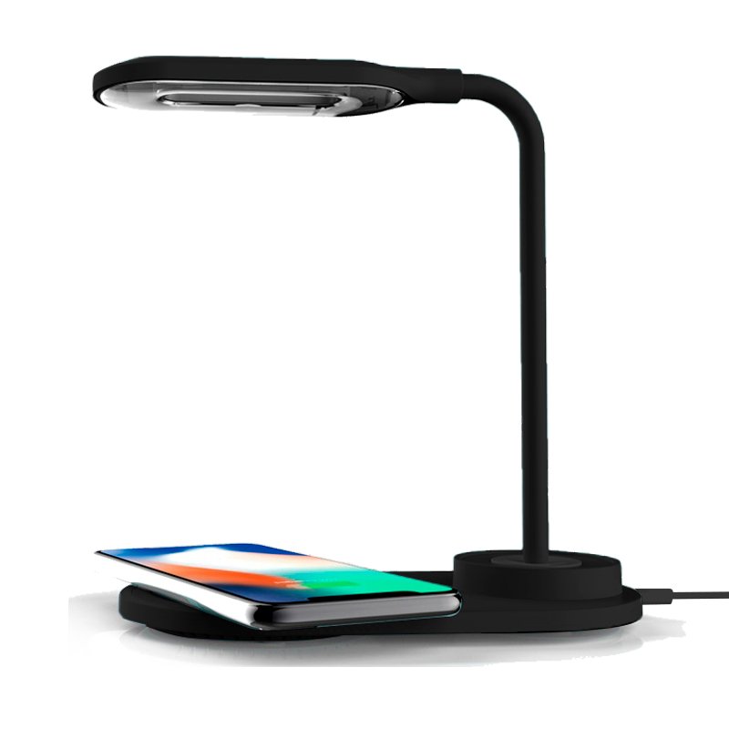 Lâmpada LED + Base de carregamento sem fios Qi COOL preta