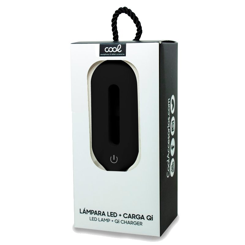 Lâmpada LED + Base de carregamento sem fios Qi COOL preta