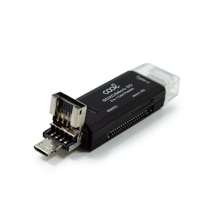 Leitor de cartões de memória universal 3 em 1 COOL (Tipo C/Micro-USB/USB)