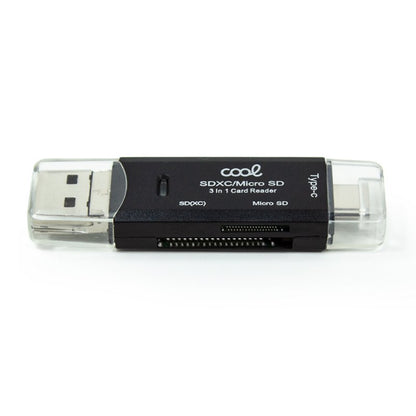 Leitor de cartões de memória universal 3 em 1 COOL (Tipo C/Micro-USB/USB)