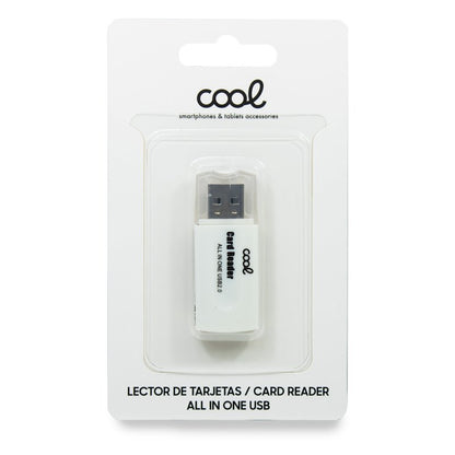 Leitor de cartões de memória USB universal COOL (tudo em um) branco