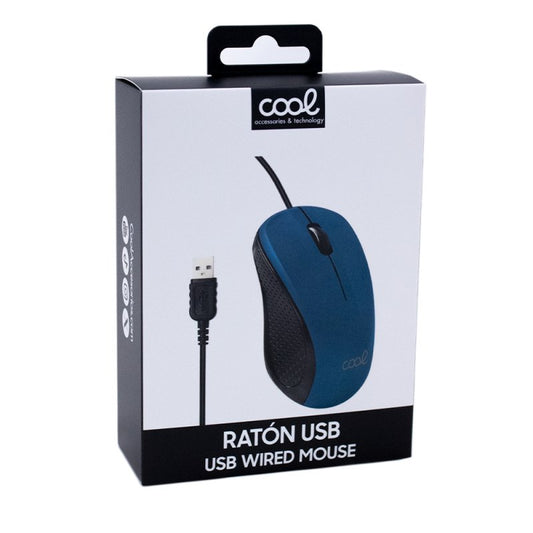 Rato USB com fio azul COOL