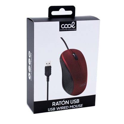Rato USB vermelho com fio COOL