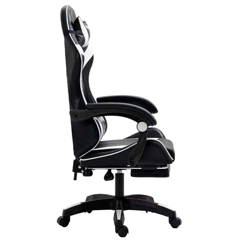 Cadeira Gamer Premium COOL Rest Preta e Branca (Apoio para os Pés)