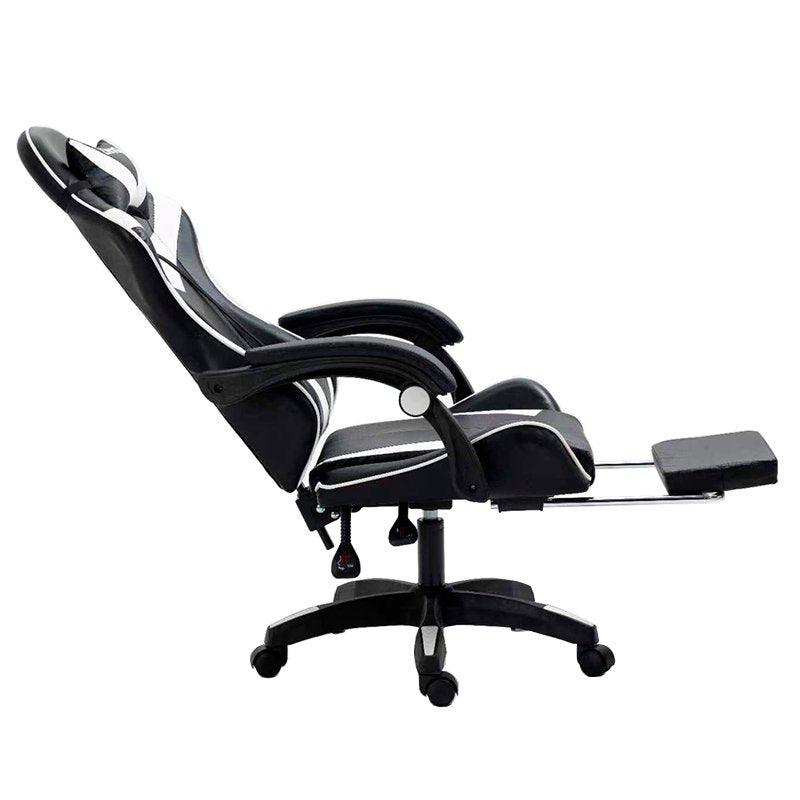 Cadeira Gamer Premium COOL Rest Preta e Branca (Apoio para os Pés)