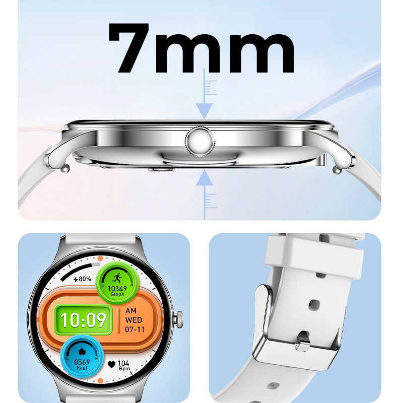 Smartwatch COOL Ultrafino + 2 Braceletes (Amoled, Liga, Ultrafino) Cinza