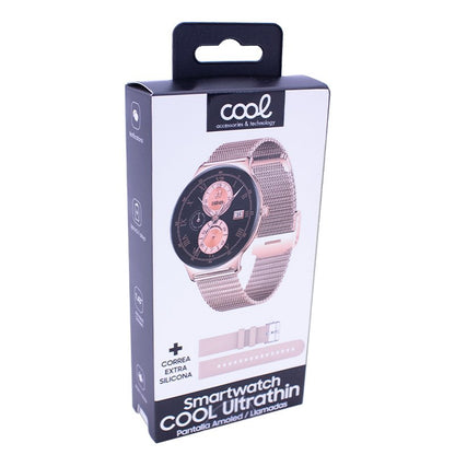 Smartwatch COOL Ultrafino + 2 Braceletes (Amoled, Liga, Ultrafina) Rosa