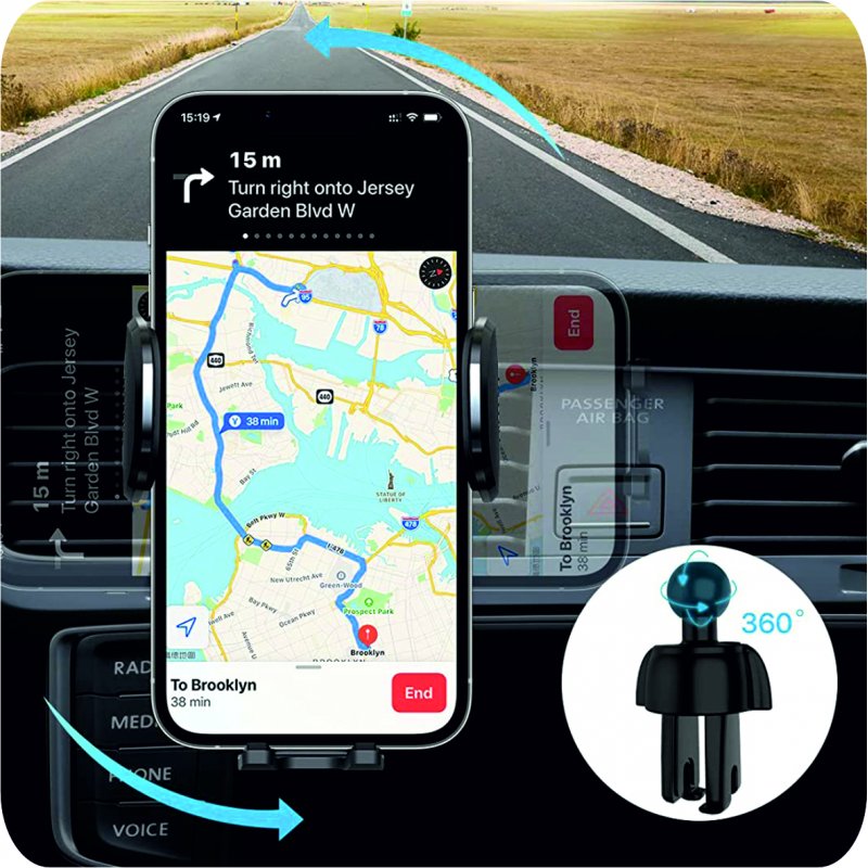 Suporte Universal para Carro Carbono COOL Preto